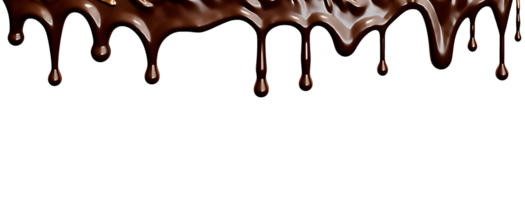 realistic chocolate dripping. isolated object transparent background. AI Generated png