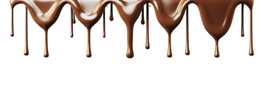 realistic chocolate dripping. isolated object transparent background. png