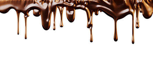 realistic chocolate dripping. isolated object transparent background. png