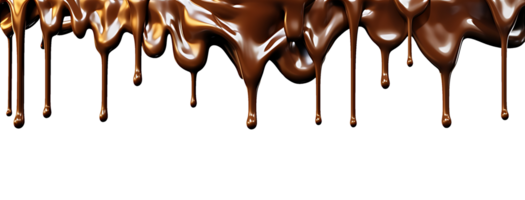 realistic chocolate dripping. isolated object transparent background. png
