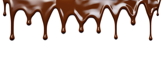 realistic chocolate dripping. isolated object transparent background. png