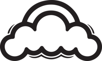 Hand gezeichnet Jahrgang Wolke Logo im eben Stil png
