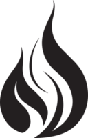 Hand Drawn vintage fire logo in flat style png