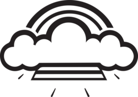 main tiré ancien nuage logo dans plat style png