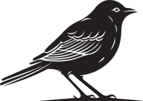 hand- getrokken wijnoogst vogel logo in vlak stijl png