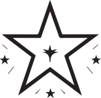 Hand Drawn vintage star logo in flat style png