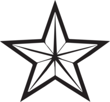 Hand Drawn vintage star logo in flat style png