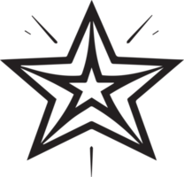 Hand Drawn vintage star logo in flat style png