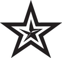 Hand Drawn vintage star logo in flat style png