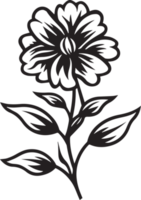 hand dragen årgång blad och blomma logotyp i platt stil png