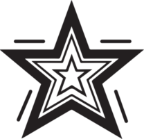 Hand Drawn vintage star logo in flat style png