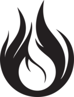 Hand Drawn vintage fire logo in flat style png
