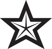 hand- getrokken wijnoogst ster logo in vlak stijl png