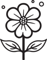 Hand Drawn vintage leaf and flower logo in flat style png