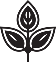 mano dibujado Clásico hoja y flor logo en plano estilo png