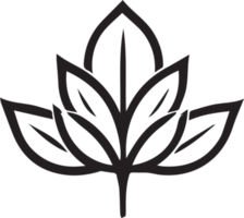 main tiré ancien feuille et fleur logo dans plat style png