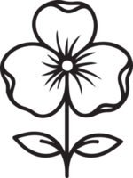 mano disegnato Vintage ▾ foglia e fiore logo nel piatto stile png