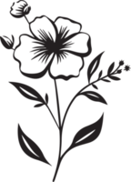 hand dragen årgång blad och blomma logotyp i platt stil png