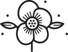 mão desenhado vintage folha e flor logotipo dentro plano estilo png