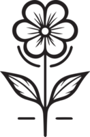 mão desenhado vintage folha e flor logotipo dentro plano estilo png