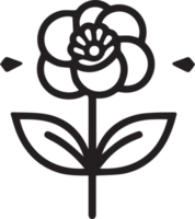 main tiré ancien feuille et fleur logo dans plat style png