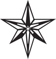 Hand Drawn vintage star logo in flat style png