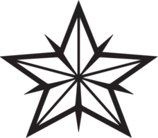 Hand Drawn vintage star logo in flat style png