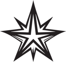 Hand Drawn vintage star logo in flat style png