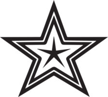 Hand Drawn vintage star logo in flat style png