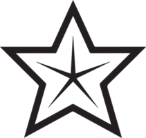 Hand gezeichnet Jahrgang Star Logo im eben Stil png