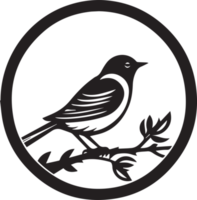 main tiré ancien oiseau logo dans plat style png
