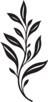 main tiré ancien feuille et fleur logo dans plat style png