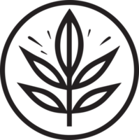 mano dibujado Clásico hoja y flor logo en plano estilo png