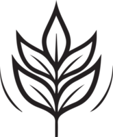 main tiré ancien feuille et fleur logo dans plat style png