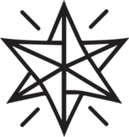 Hand Drawn vintage star logo in flat style png