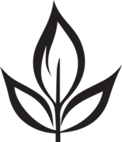 hand- getrokken wijnoogst blad en bloem logo in vlak stijl png
