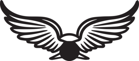 hand- getrokken wijnoogst Vleugels logo in vlak stijl png