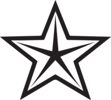 Hand Drawn vintage star logo in flat style png