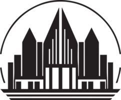 minimalista edificio logo nel piatto stile png