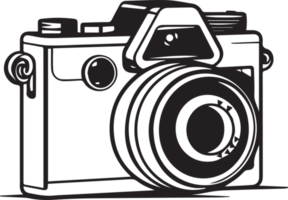 hand- getrokken wijnoogst camera logo in vlak stijl png