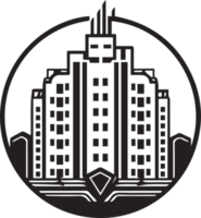 minimalista edificio logo en plano estilo png