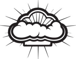 Hand Drawn vintage cloud logo in flat style png
