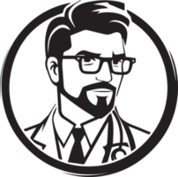 mano dibujado Clásico médico logo en plano estilo png