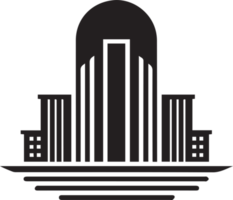 minimalista edificio logo nel piatto stile png