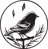 main tiré ancien oiseau logo dans plat style png