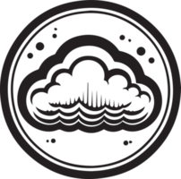 Hand Drawn vintage cloud logo in flat style png