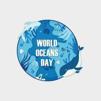 World Oceans Day Banner Design vector