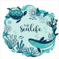 el vida marina vector póster diseño
