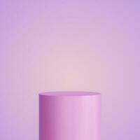 Pink podium for product display with gradient background for cosmetic and valentine photo