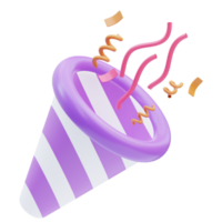 Party Popper Geburtstag 3d Illustration png